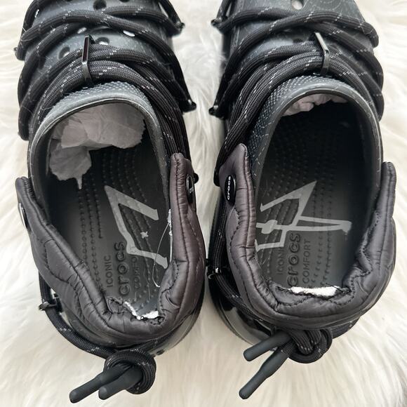 NWOT Rauw Alejandro x Crocs Mega Crush Clog in Black w/ Extra Laces - Picture 5 of 11